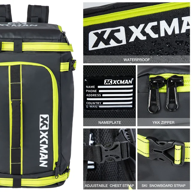 XCMAN-mochila de esquí para Snowboard, bolsa para casco de viaje aéreo,  puerto de carga USB, 50L - AliExpress