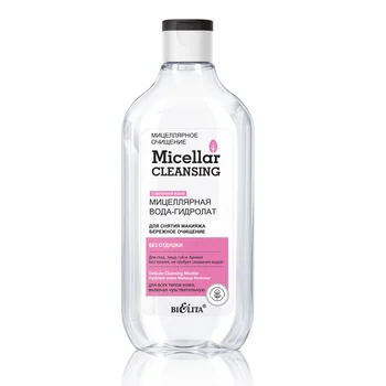 

Micellar water-hydrolat "gentle cleansing" for removing make-up with flower water without perfume micellar cleansing White
