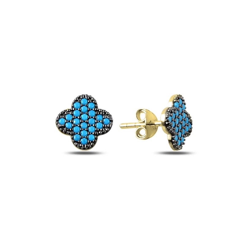 

Armagano nano Turquoise Gemstone Clover Earrings