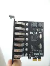 Adaptador USB PCIe 7 Puerto USB 3 Hub adaptador PCI e PCI express USB3 controlador USB3.0 PCI-e, placa de expansión de tarjeta para escritorio
