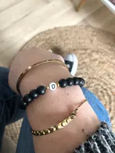 Pulseras de la amistad con cuentas de nombre y letra inicial de A-Z para hombre y mujer, pulsera de cuentas de piedra mate Natural de 8mm, regalos de joyería para pareja