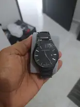 Reloj de marca superior para hombre, de acero inoxidable, de cuarzo, de negocios, negro completo, resistente al agua, masculino