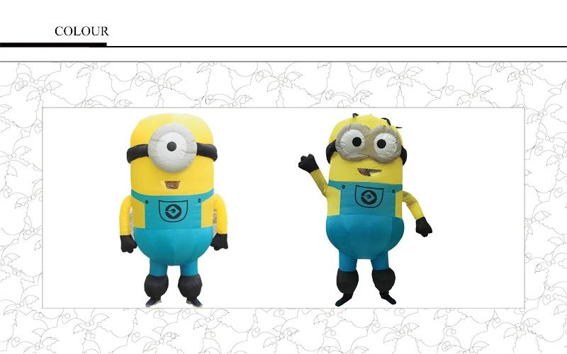 New Halloween Cosplay Party Costume Adult Minion Inflatable Minion Costume Mascot Blue Yellow Color Minion Costume Carnival
