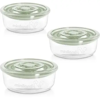

MINILANDA-Set of 3 round containers glass, Set of 3 chips lifelike