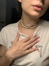 Collar de satélite multicapa con cuentas de arcoíris para mujer, joyería Bohemia hecha a mano, con personalidad