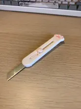 MINKYS-Mini cuchillo de bolsillo con Gato Kawaii, utensilio de utilidad artística, caja Express, cortador de papel, hoja rellenable para envolver, papelería