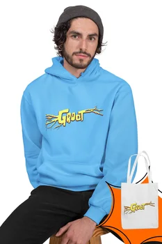 

Angemiel Wear Lightning Groot Blue Men 'S Hooded Sweatshirt Bags Kombin