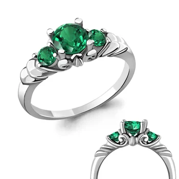 

Silver ring with nanoemerald Sint.