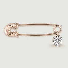 Булавка из серебра с фианитом AQUAMARINE 72607.6