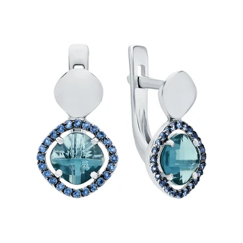 

Silver earrings with cubic zirconia sunlight sample 925