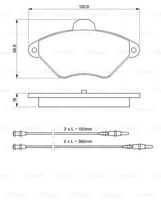 Колодки дисковые п. Citroen Xantia 1.8-2.0i/D 93-03 BOSCH 098642