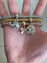 ZOSHI 3 unids/set búho de cristal pulseras de amuleto de corazón y brazaletes de aleación de oro elefante ancla colgantes pulseras de diamantes de imitación para las mujeres