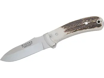 

Joker CC86 Teckel II Cuchillo de monte enterizo con virola Cacha en asta de deer y hoja de 9 cm