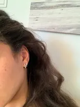 ANENJERY 925 de plata esterlina Simple circón de una sola fila pendientes para las mujeres brincos oorbellen pendientes de botón pendientes S-E14