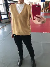 Pullover Vest Sweater Knitted Pink Winter Women Warm Girls Autumn V-Neck Casual New