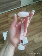 Rodillo de Jade de cuarzo rosa para masaje Facial, masajeador adelgazante Facial, piedra de Jade Natural, conjunto de belleza para el cuidado de la piel