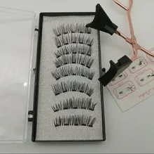 Pestañas postizas magnéticas 3D, 5 imanes, 4 pares, hechas a mano, naturales, de visón Artificial, con pinzas