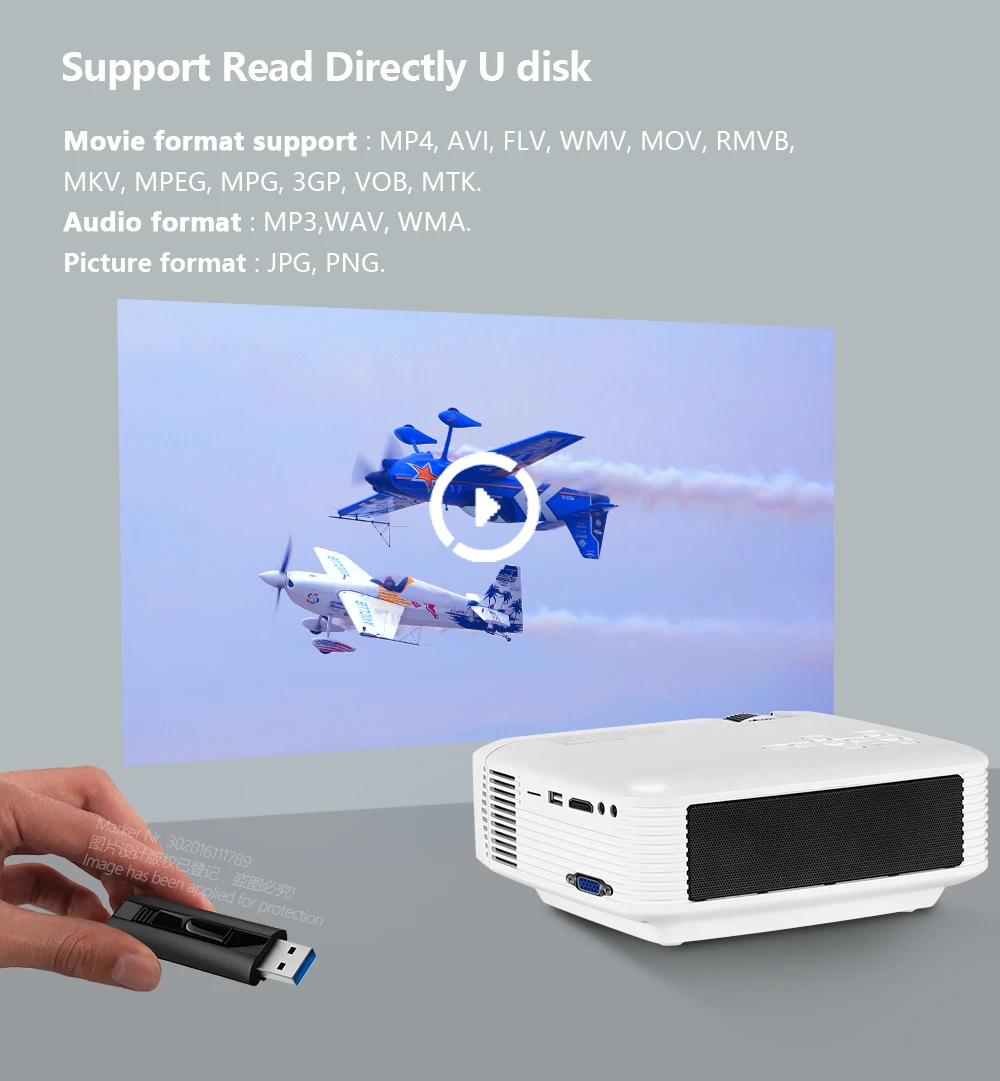 HD Projector-Diffuse Reflection Light Source, Protect Your Eyes