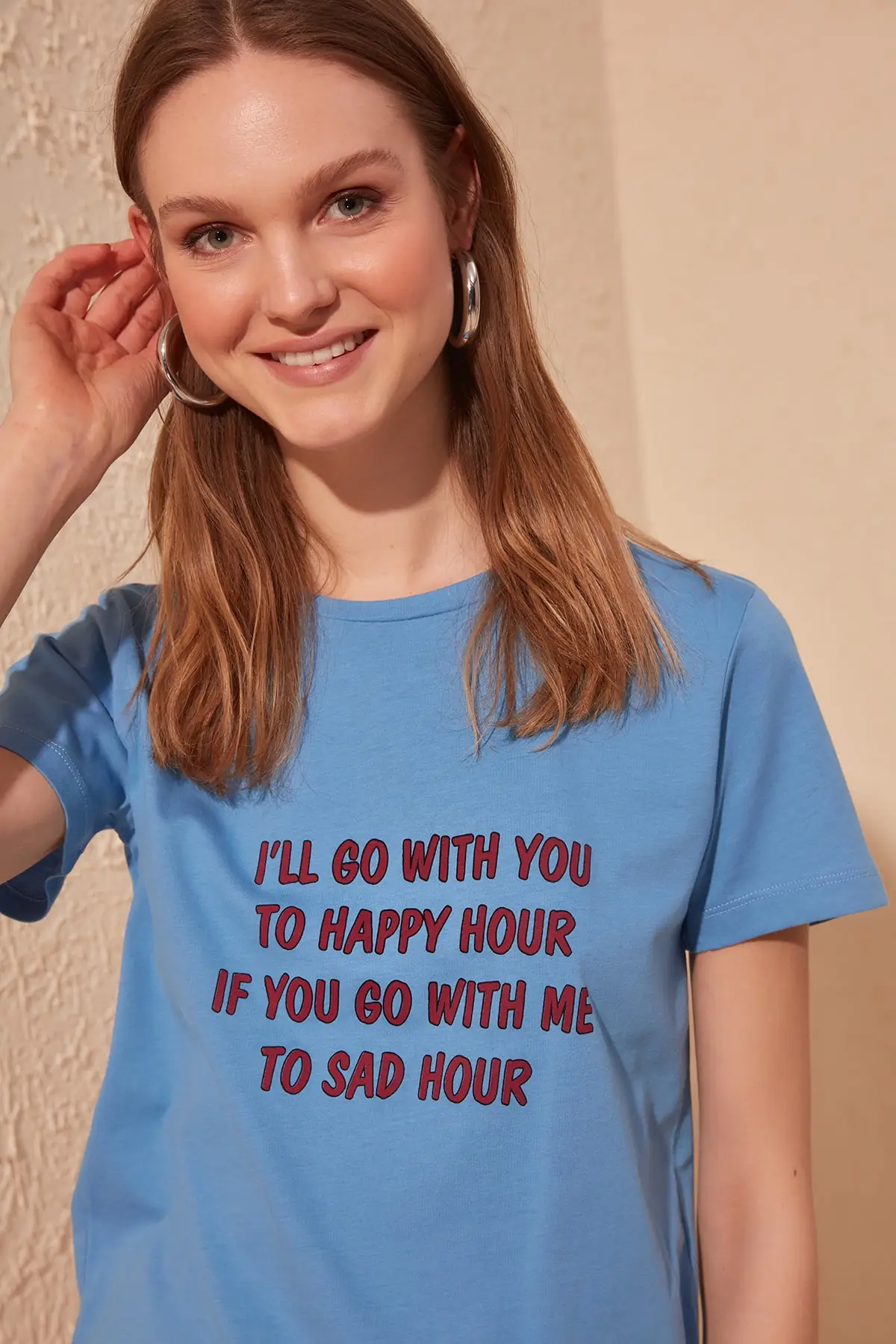 Базовая Трикотажная футболка с принтом TWOSS20TS0225|Футболки| |