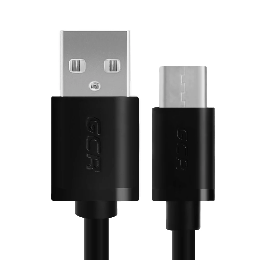 GCR кабель USB 2.0- USB Type C для зарядки, передачи данных, черный, 28/28 AWG, экран, армированный, морозостойкий - Цвет: Black