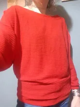 GAOKE-suéter de punto cálido para mujer, Jersey informal de manga larga de murciélago, sólido, ropa fina para mujer