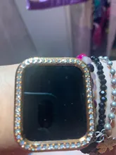 Funda de diamante para Apple watch, accesorios para Apple watch 6 SE 5 4 3 2 1 44mm 40mm 42mm 38mm a mujer, Protector de pantalla