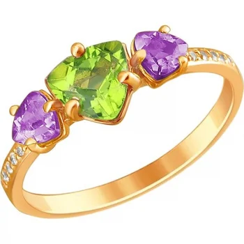 

Esthete ring with red gold, amethyst and cubic zirconia