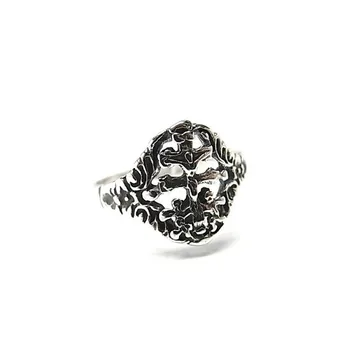 

Silver Ring 925 Sterling m. Cross Caravaca oxidized [AB0956]