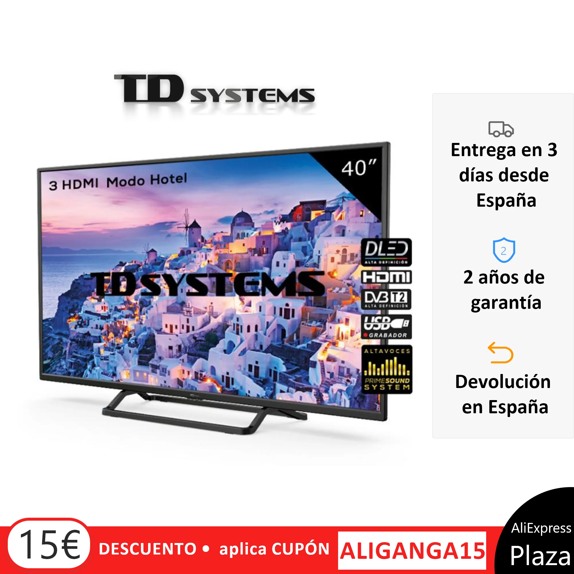 Special Price Televisions 40 Inch TD Systems K40DLX9F [Shipping from Spain, guarantee old 2] 3x HDMI, DVB-T2