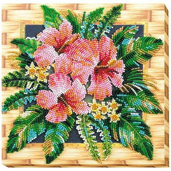

Amv-026 set for embroidery with beads 'tanzan's flowers '20*20 cm