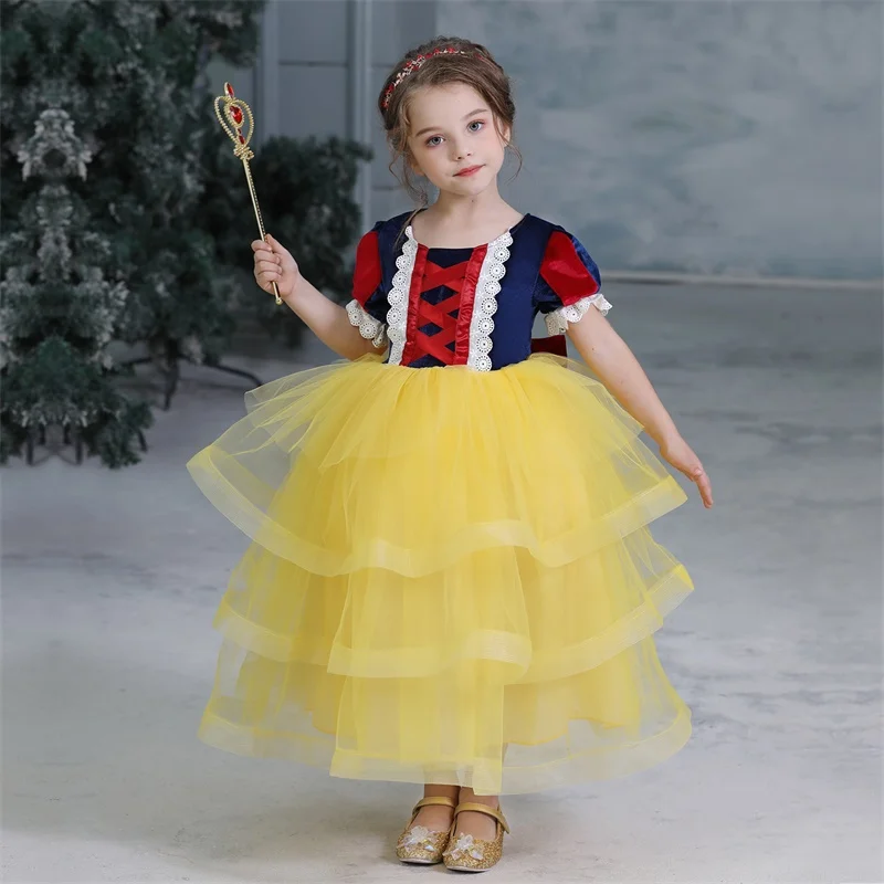 Нарядная детская одежда маскарадный костюм праздничное платье принцессы с принтом на Хеллоуин одежда Рапунцель для маленьких девочек 4, 5, 6, 7, 8, 10 лет
