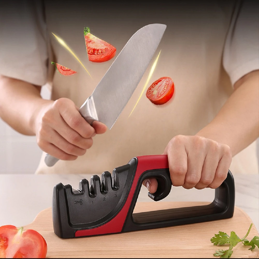 

Fine Kitchen Knife Sharpener Professional 4 Stages Sharpening Grinder Diamond Whetstone Tungsten Steel Ceramic Sharpener Gadgets