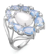 

Silver ring with quartz mixed