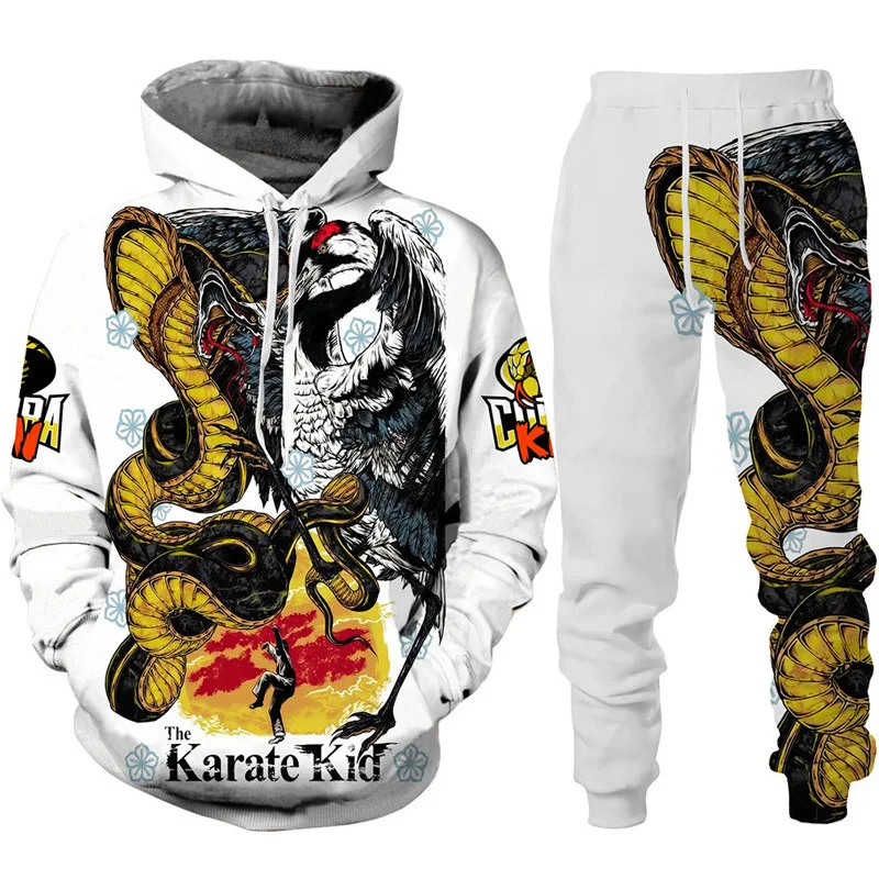 Funny Cobra Kai 3D Print Tracksuit Men's Cool Hoodie/Pants/Suit Hip Hop