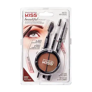 

Set for modeling eyebrows kiss beautiful brow kit (kplk02c)