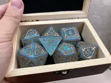 Dice-Set Pathfinder Rpg MTG DND Giant Green 25mm 7pcs with Bag D--D for 