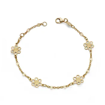 

18k gold bracelet flower 17cm. [AA0626]