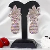Boucles d'oreilles en cristal brillant pour femmes, boucles d'oreilles en forme de goutte, sexy pour boîte de nuit, ananas, or, argent, accessoire ► Photo 2/4