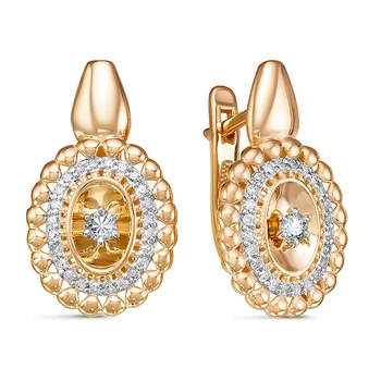 

Gold 585 sterling silver earrings with stones: Diamond