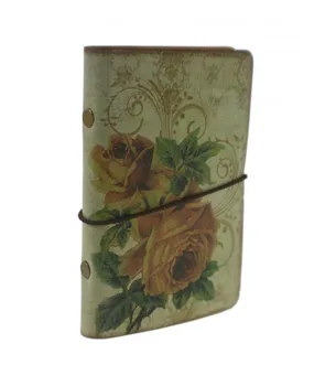 

Small notepad pocket Tops Poly skin white leaves. Measures: 11x8 cm.