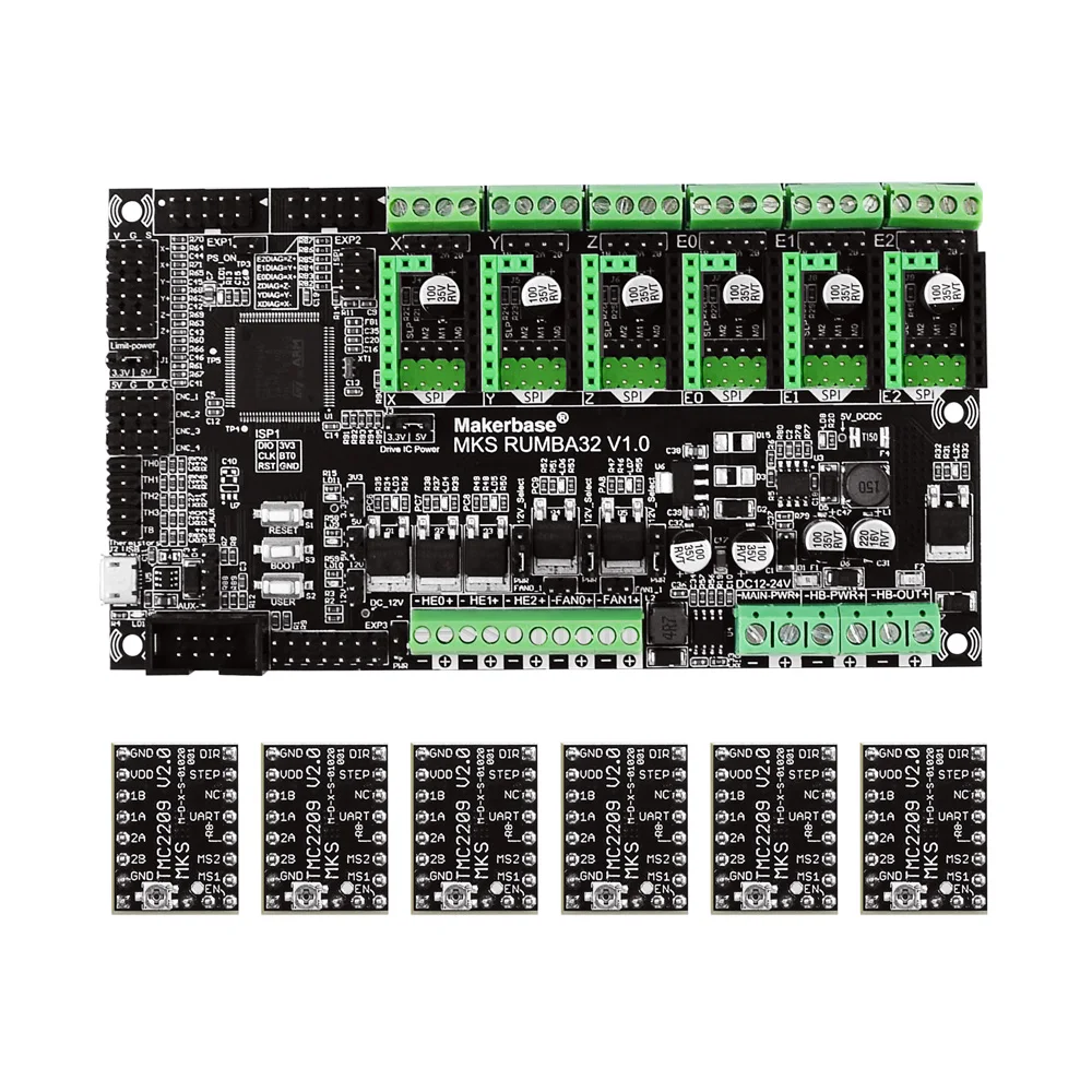 Makerbase MKS Rumba32 180 МГц 32 битная плата управления для 3D принтера 6 частей драйвера