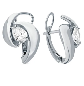 

Silver earrings with cubic zirconia Swarovski sunlight sample 925