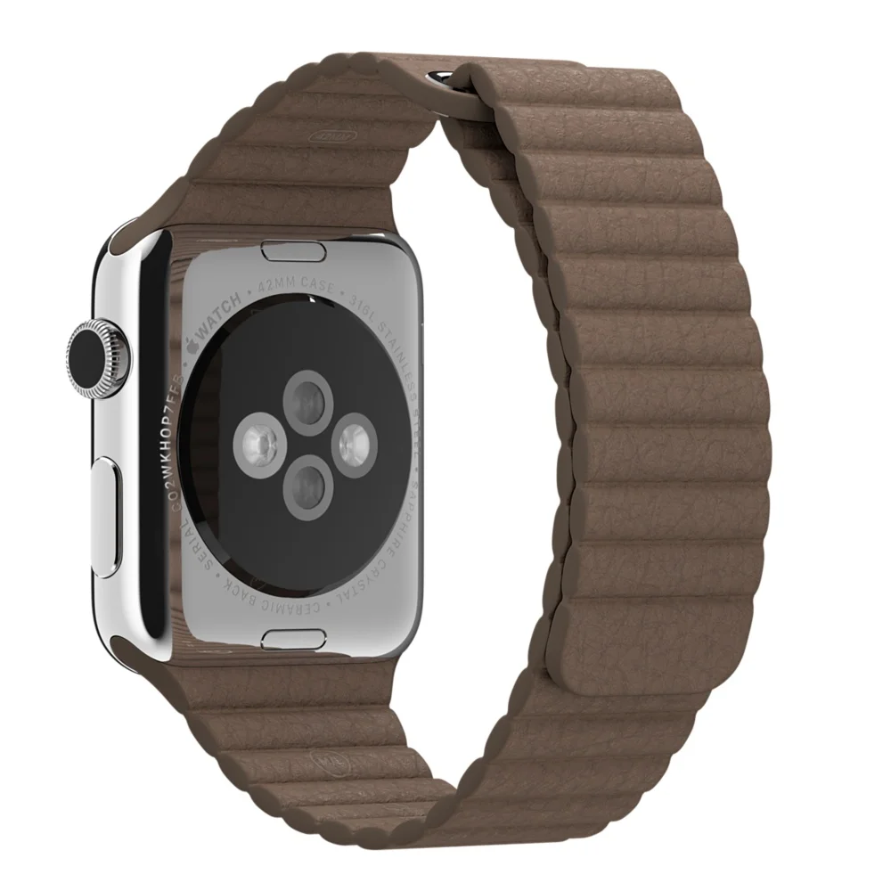 Ремешок для Apple Watch кожаный магнитный 42 мм(Коричневый