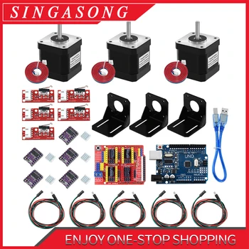 

Nema17 Stepper Motor Nema17 42BYGH 1.7A 17HS8401S + DRV8825 driver with cnc shield v3 UNO R3 expansion board CNC kit