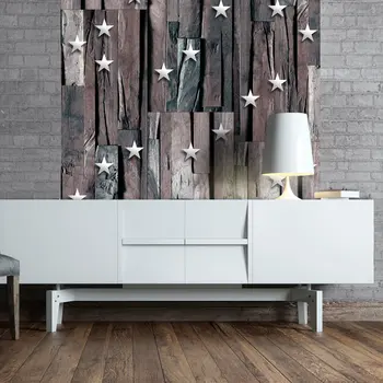 

Wall mural-Stars on Wood - 50x1000 cm