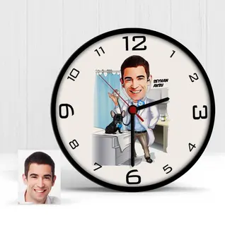 

Personalized Veterinary Surgeon Cartoon Wooden Wall Clock-1