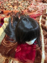 ISEEHAIR-peluca recta de cabello humano para mujer, hecha a máquina, con Color Natural, sin pegamento