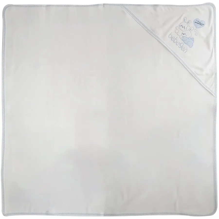 

Bebegen Embroidered Piping Blue Baby Blanket