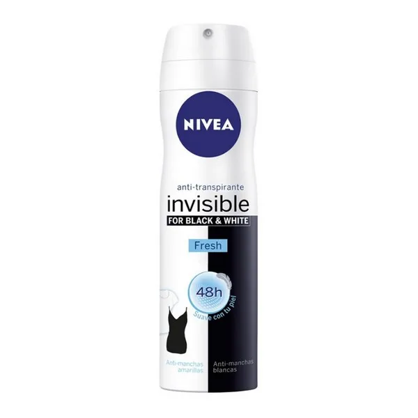 Спрей-дезодорант черный и белый Невидимый свежий Nivea(200 мл