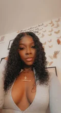 Peluca de cabello humano rizado de 13x4 para mujer, Frontal de encaje postizo, pelo negro brasileño predespuntado con Baay, Remy 150%